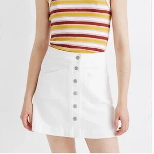 Madewell NWT White Denim Skirt